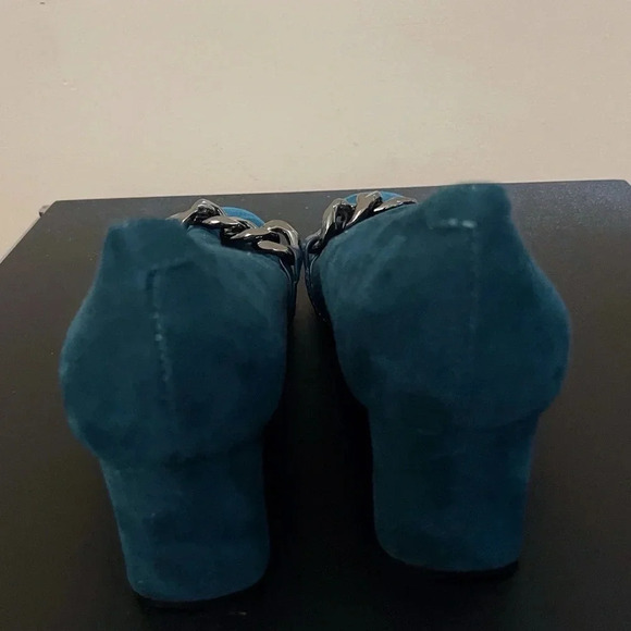 Nine West suede Y2K block Heel penny loafers academia fall office chunkyheel - Picture 6 of 6